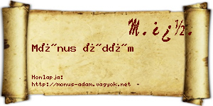 Mónus Ádám névjegykártya